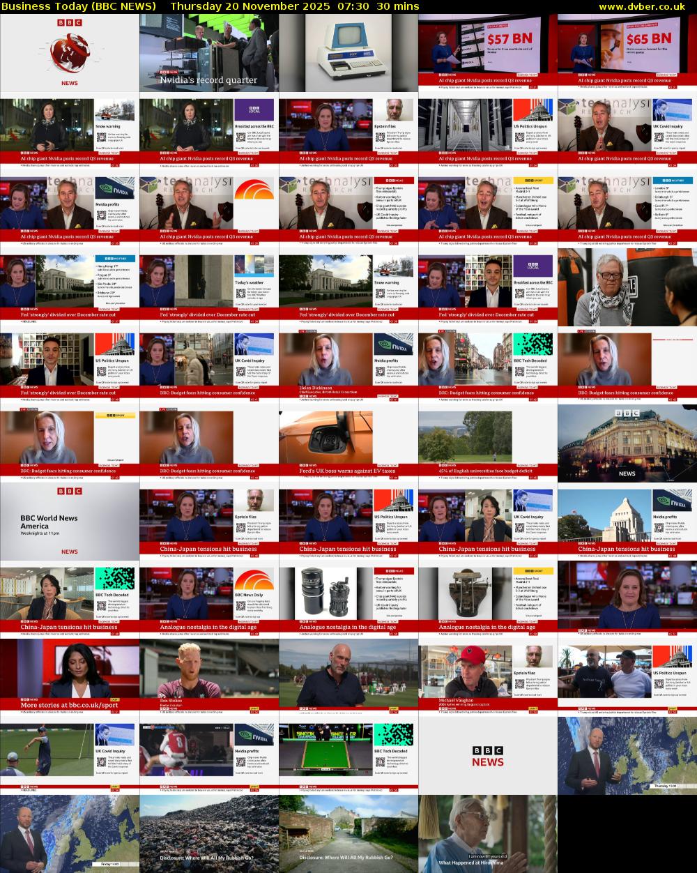 Business Today (BBC NEWS) Thursday 20 November 2025 07:30 - 08:00