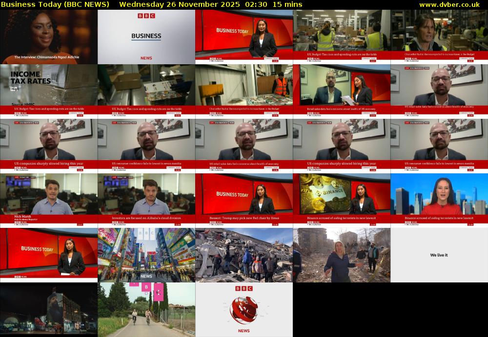 Business Today (BBC NEWS) Wednesday 26 November 2025 02:30 - 02:45