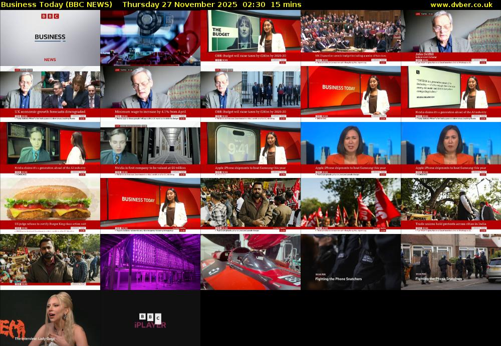 Business Today (BBC NEWS) Thursday 27 November 2025 02:30 - 02:45