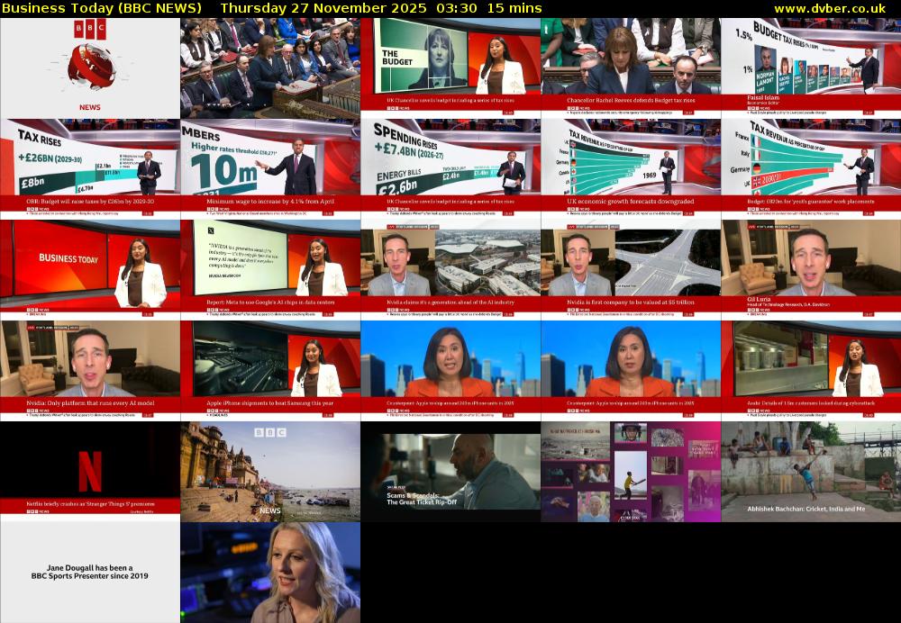 Business Today (BBC NEWS) Thursday 27 November 2025 03:30 - 03:45