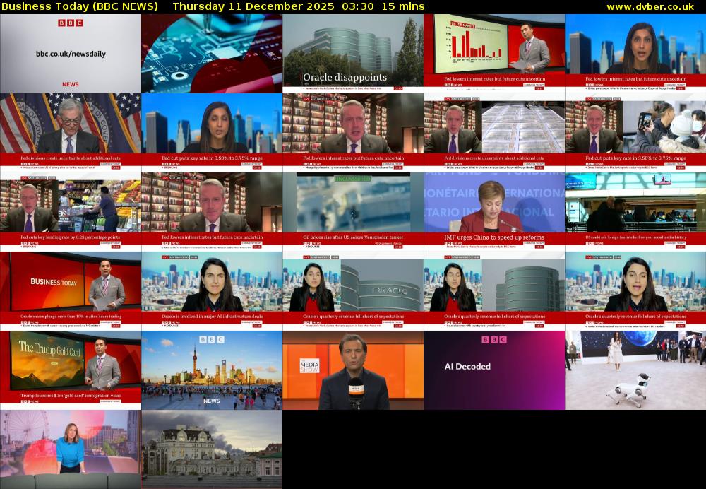 Business Today (BBC NEWS) Thursday 11 December 2025 03:30 - 03:45
