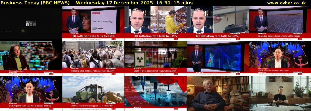 Business Today (BBC NEWS) Wednesday 17 December 2025 16:30 - 16:45