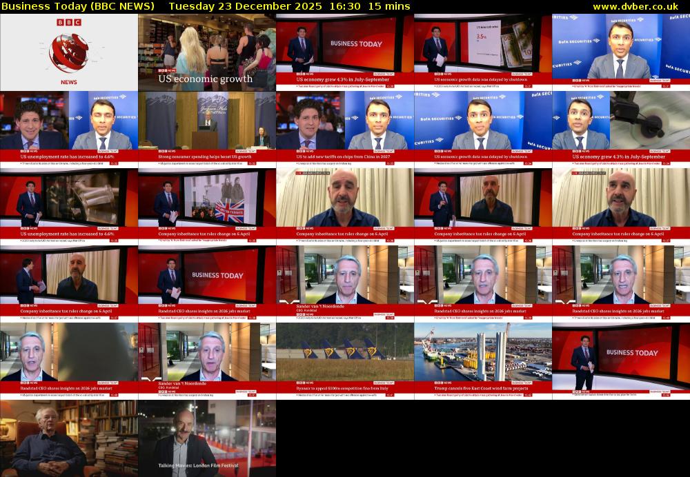 Business Today (BBC NEWS) Tuesday 23 December 2025 16:30 - 16:45