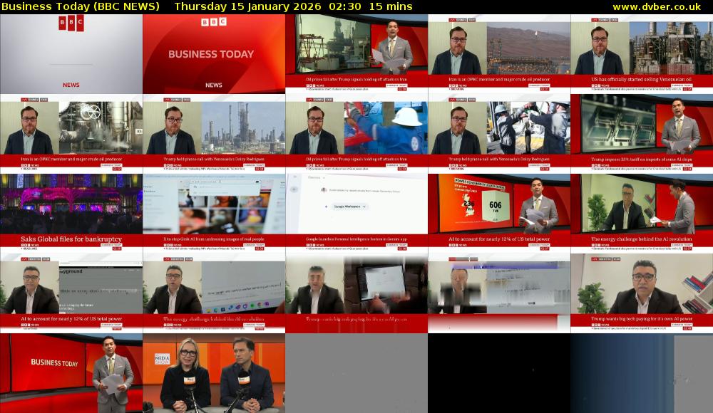 Business Today (BBC NEWS) Thursday 15 January 2026 02:30 - 02:45