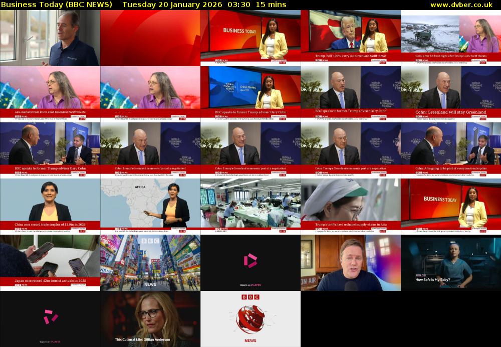 Business Today (BBC NEWS) Tuesday 20 January 2026 03:30 - 03:45