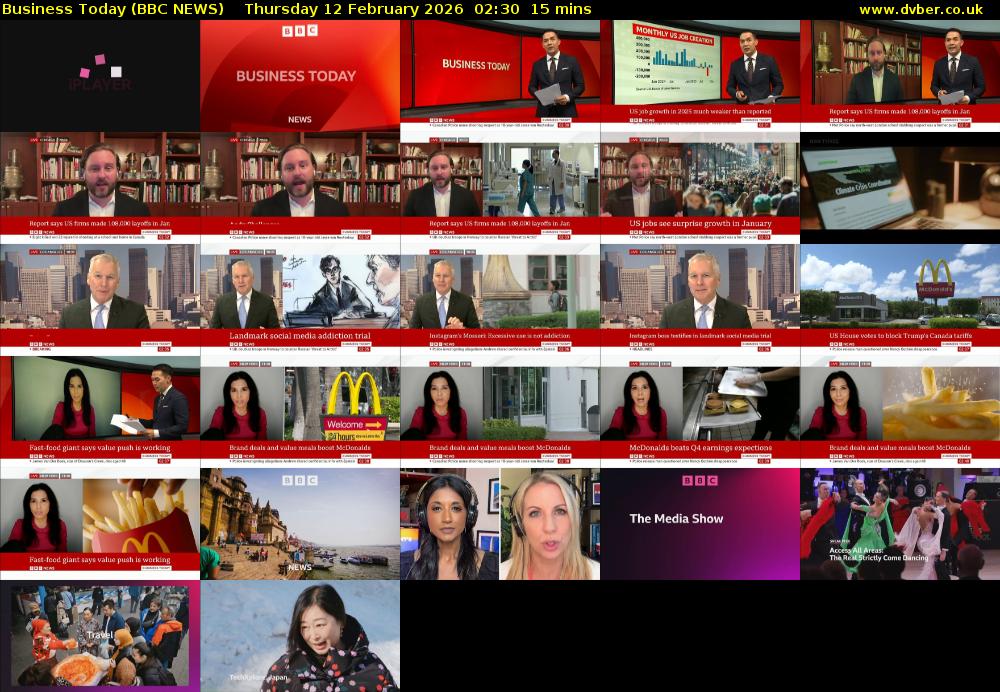 Business Today (BBC NEWS) Thursday 12 February 2026 02:30 - 02:45