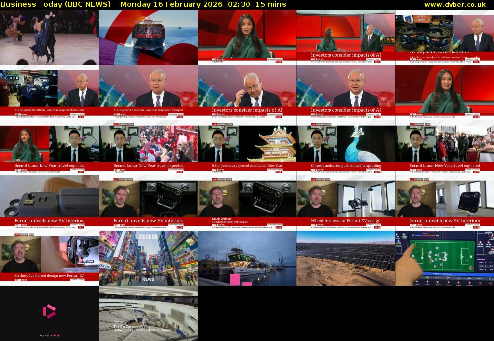 Business Today (BBC NEWS) Monday 16 February 2026 02:30 - 02:45