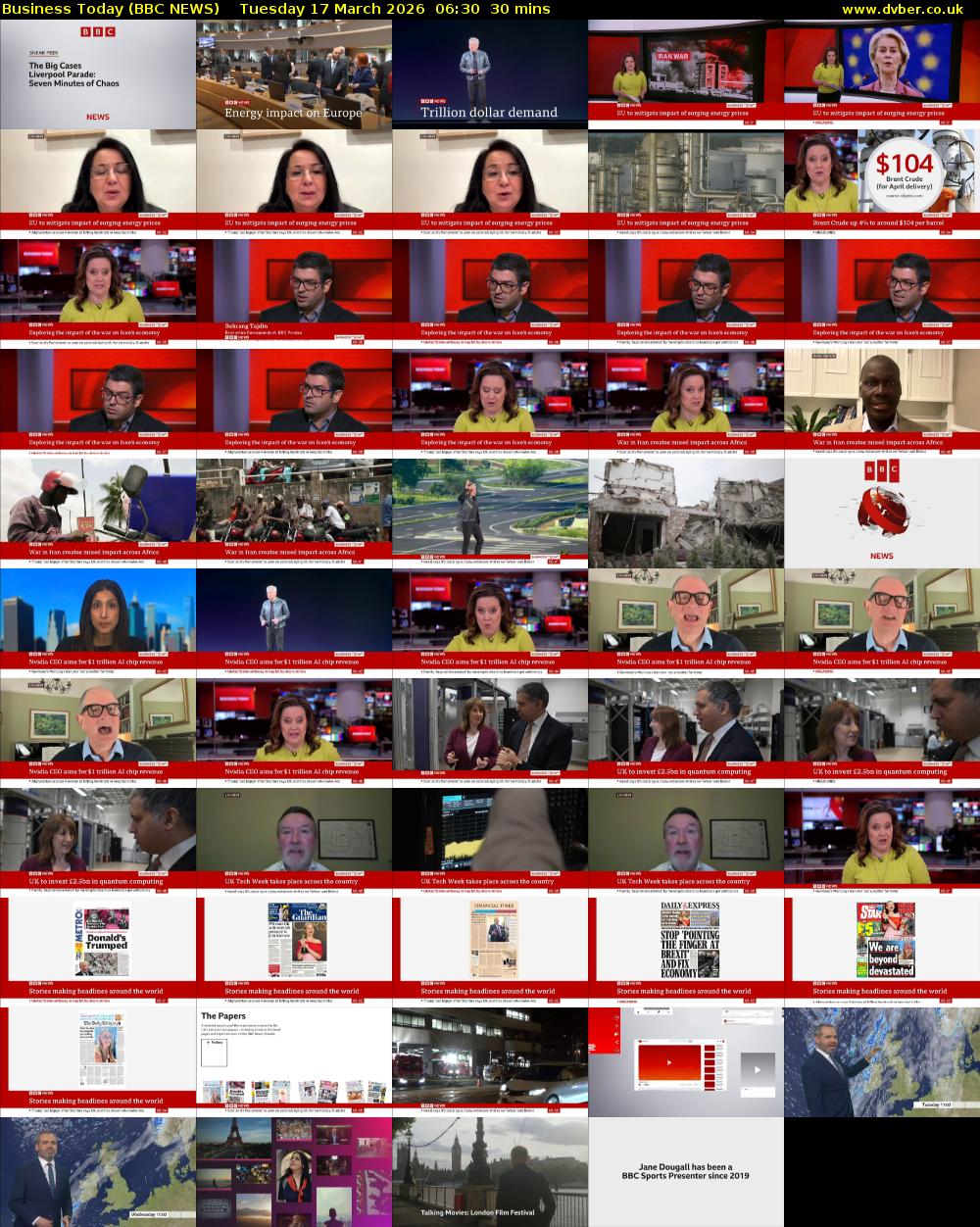 Business Today (BBC NEWS) Tuesday 17 March 2026 06:30 - 07:00