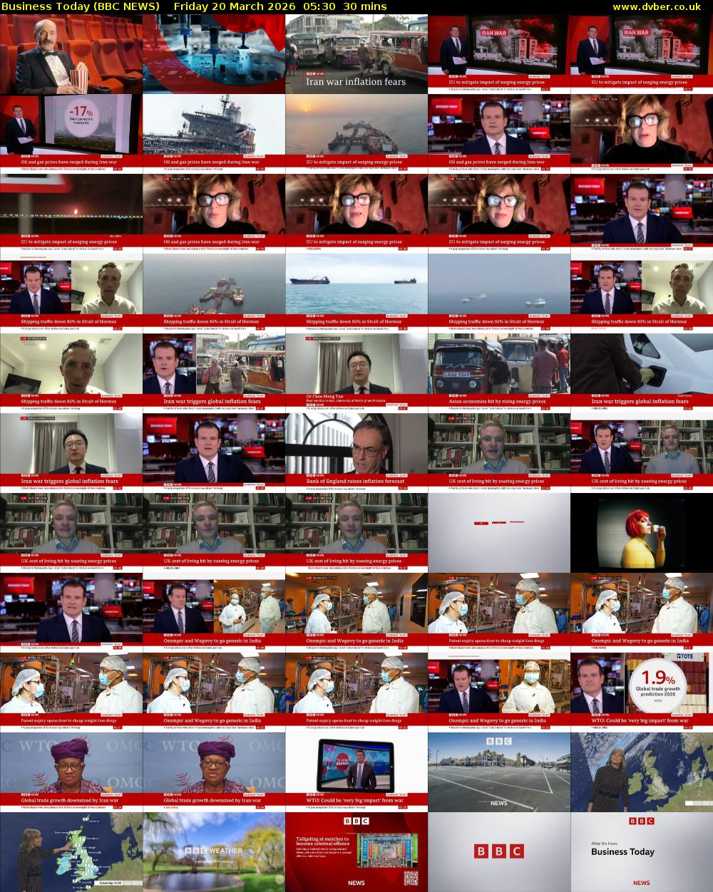 Business Today (BBC NEWS) Friday 20 March 2026 05:30 - 06:00