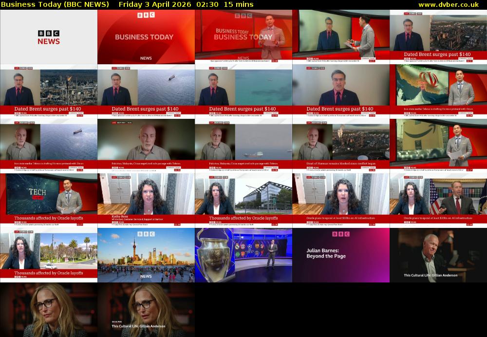 Business Today (BBC NEWS) Friday 3 April 2026 02:30 - 02:45