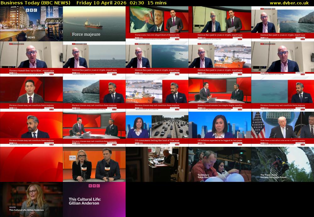 Business Today (BBC NEWS) Friday 10 April 2026 02:30 - 02:45