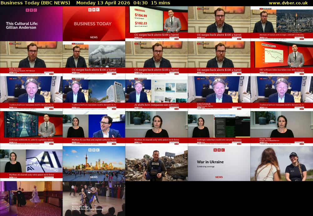 Business Today (BBC NEWS) Monday 13 April 2026 04:30 - 04:45