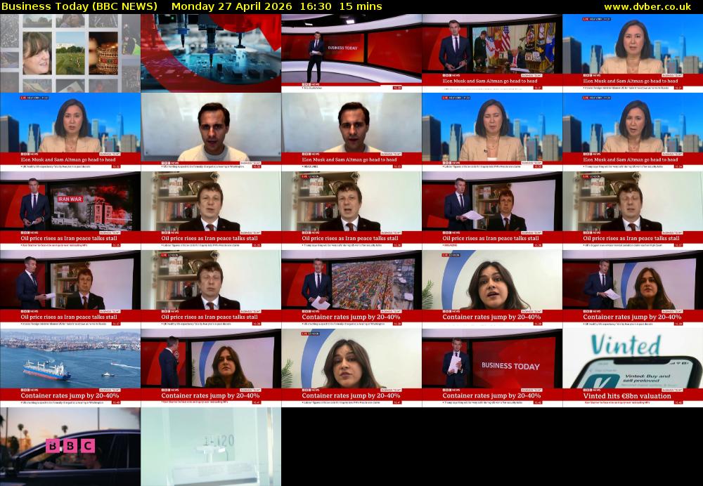 Business Today (BBC NEWS) Monday 27 April 2026 16:30 - 16:45