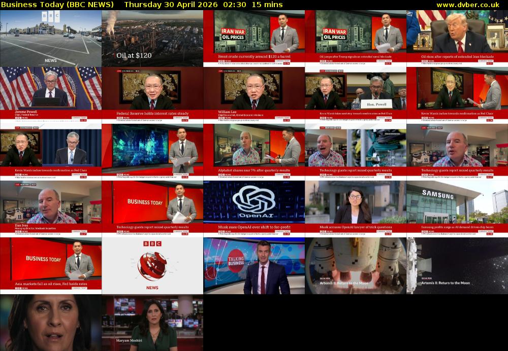 Business Today (BBC NEWS) Thursday 30 April 2026 02:30 - 02:45