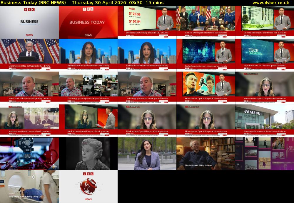 Business Today (BBC NEWS) Thursday 30 April 2026 03:30 - 03:45
