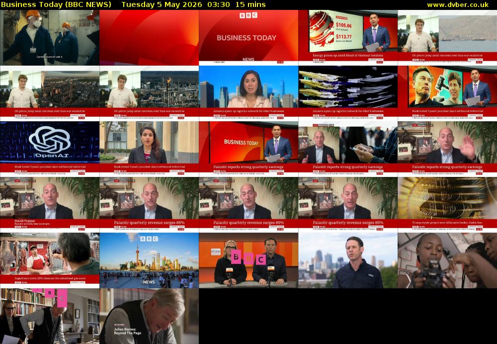 Business Today (BBC NEWS) Tuesday 5 May 2026 03:30 - 03:45