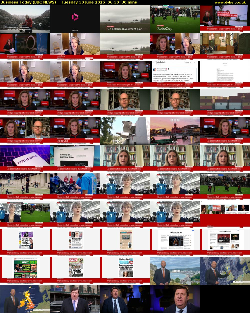 Business Today (BBC NEWS) Tuesday 30 June 2026 06:30 - 07:00