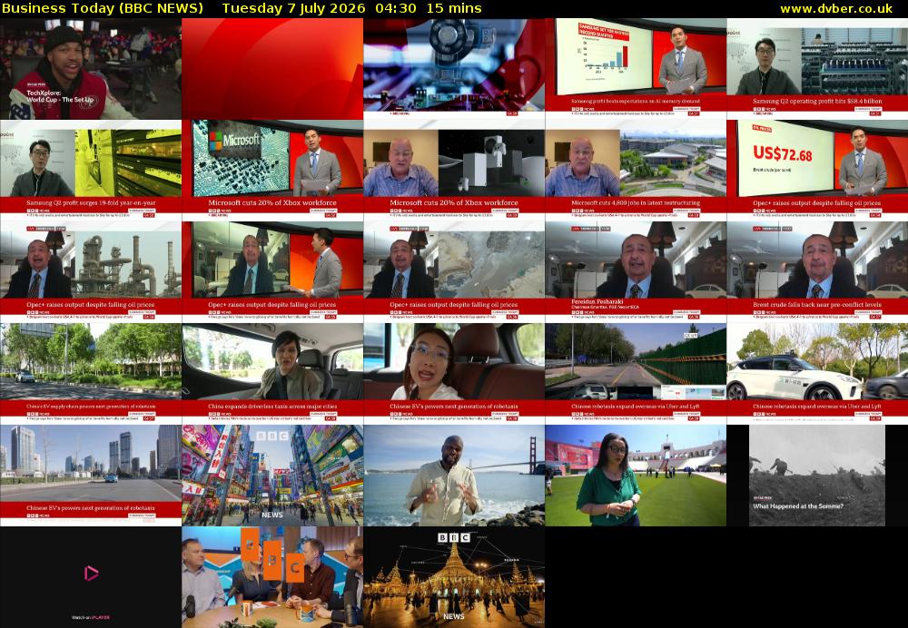 Business Today (BBC NEWS) Tuesday 7 July 2026 04:30 - 04:45