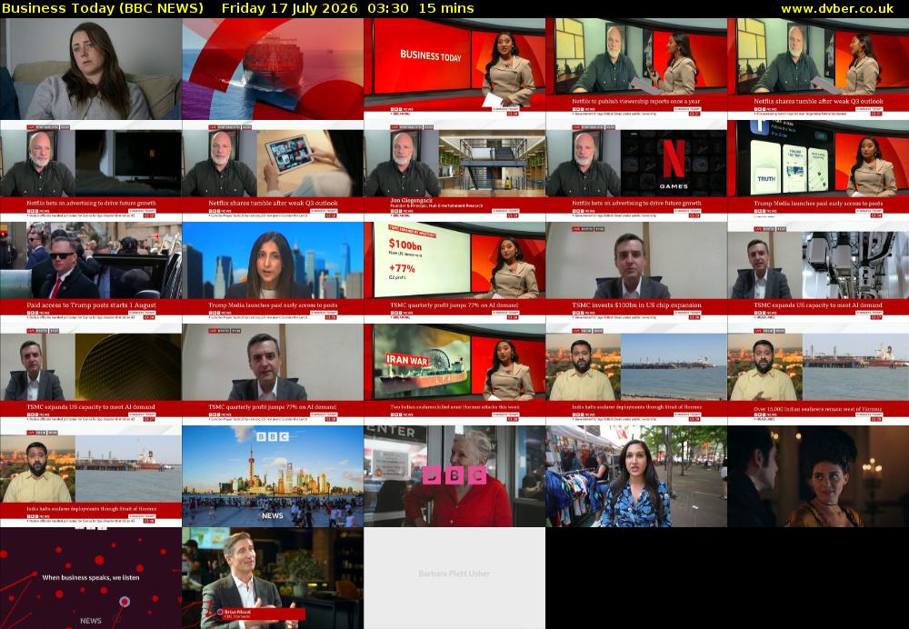 Business Today (BBC NEWS) Friday 17 July 2026 03:30 - 03:45