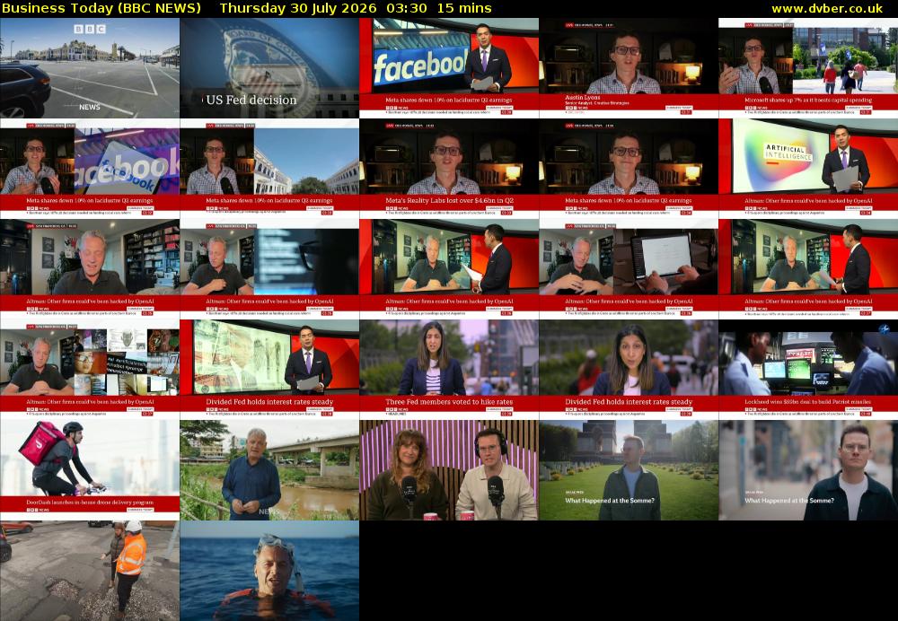 Business Today (BBC NEWS) Thursday 30 July 2026 03:30 - 03:45