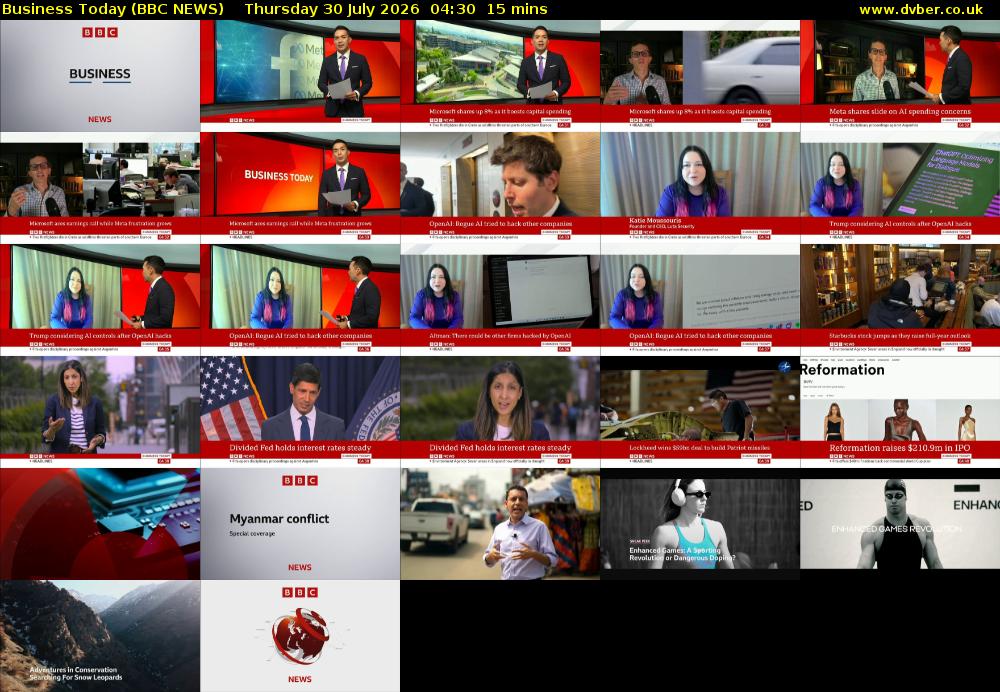 Business Today (BBC NEWS) Thursday 30 July 2026 04:30 - 04:45