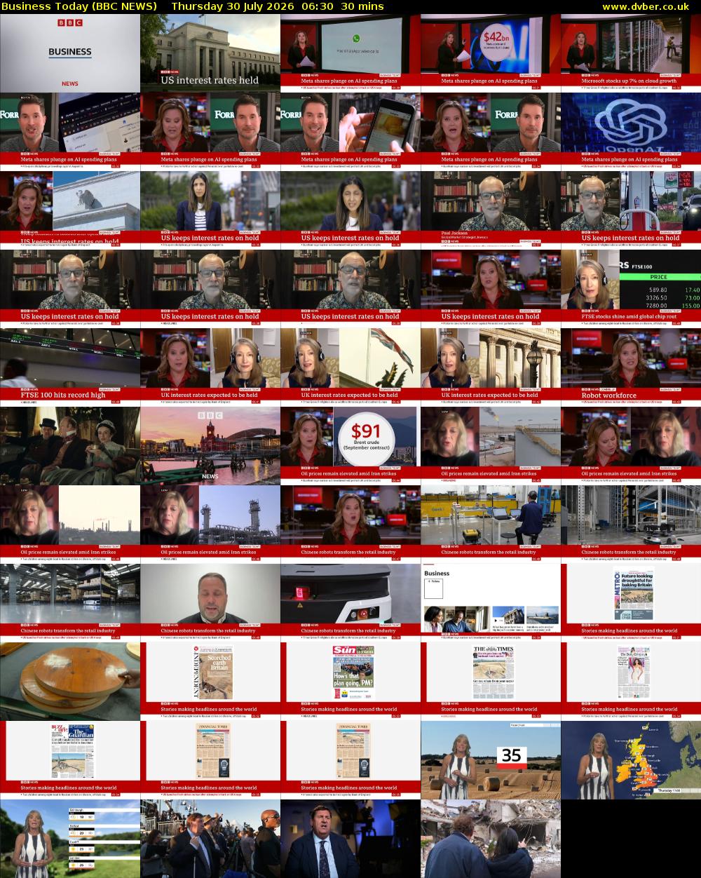 Business Today (BBC NEWS) Thursday 30 July 2026 06:30 - 07:00