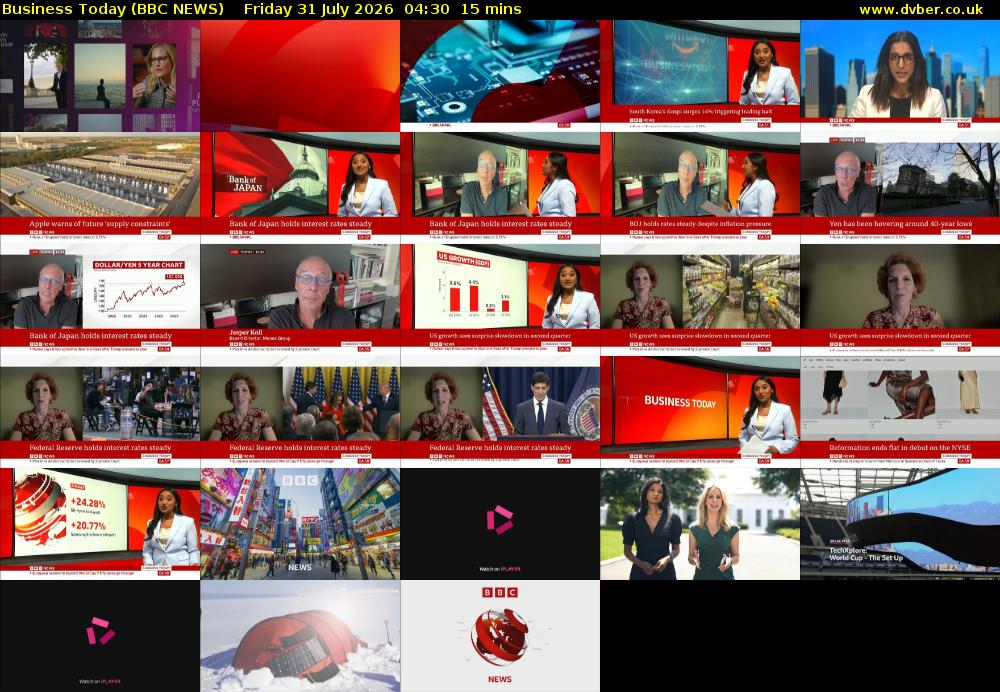 Business Today (BBC NEWS) Friday 31 July 2026 04:30 - 04:45