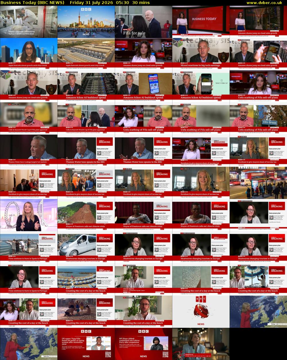 Business Today (BBC NEWS) Friday 31 July 2026 05:30 - 06:00