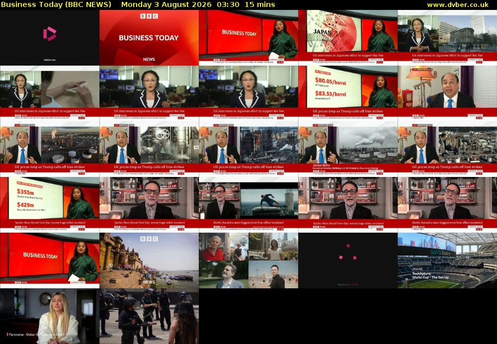 Business Today (BBC NEWS) Monday 3 August 2026 03:30 - 03:45