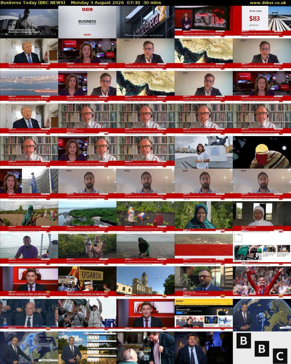 Business Today (BBC NEWS) Monday 3 August 2026 07:30 - 08:00