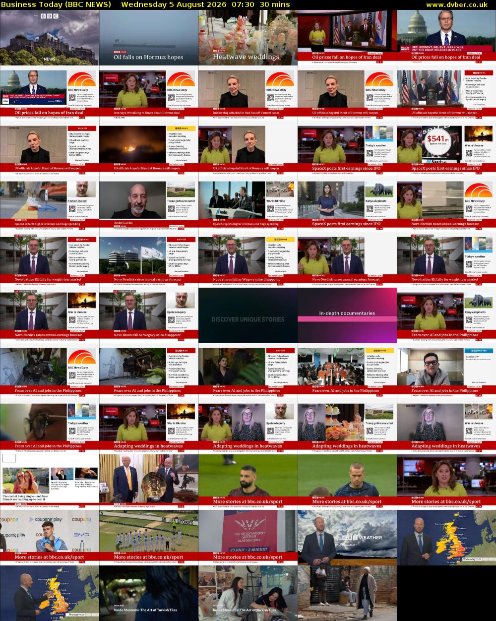 Business Today (BBC NEWS) Wednesday 5 August 2026 07:30 - 08:00