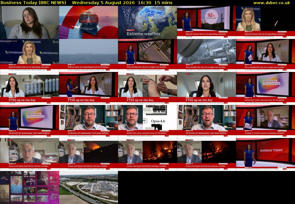 Business Today (BBC NEWS) Wednesday 5 August 2026 16:30 - 16:45