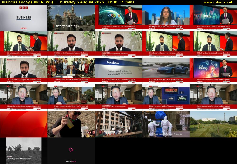 Business Today (BBC NEWS) Thursday 6 August 2026 03:30 - 03:45