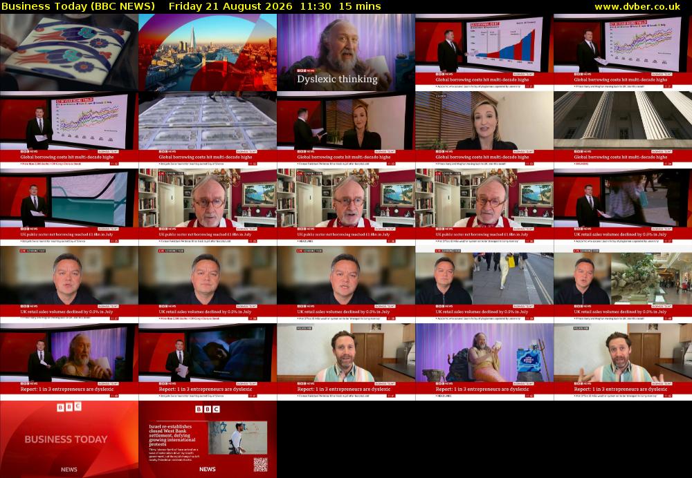 Business Today (BBC NEWS) Friday 21 August 2026 11:30 - 11:45
