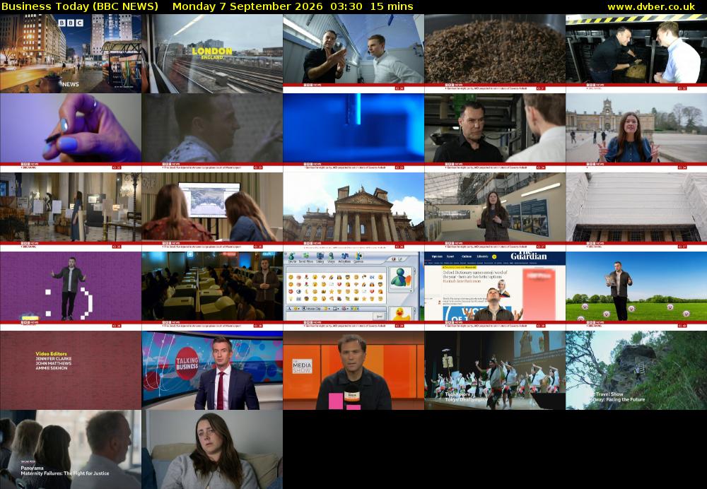 Business Today (BBC NEWS) Monday 7 September 2026 03:30 - 03:45