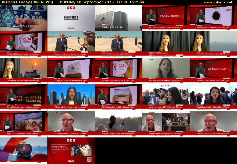 Business Today (BBC NEWS) Thursday 10 September 2026 11:30 - 11:45