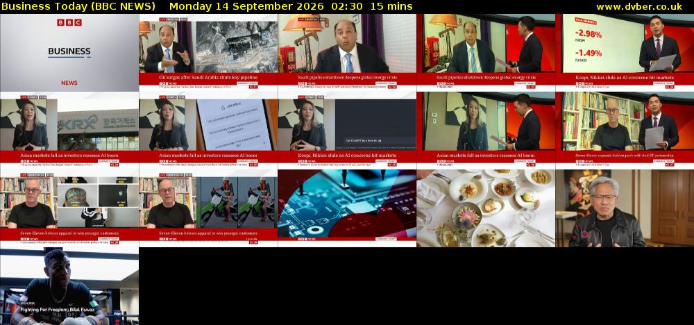 Business Today (BBC NEWS) Monday 14 September 2026 02:30 - 02:45