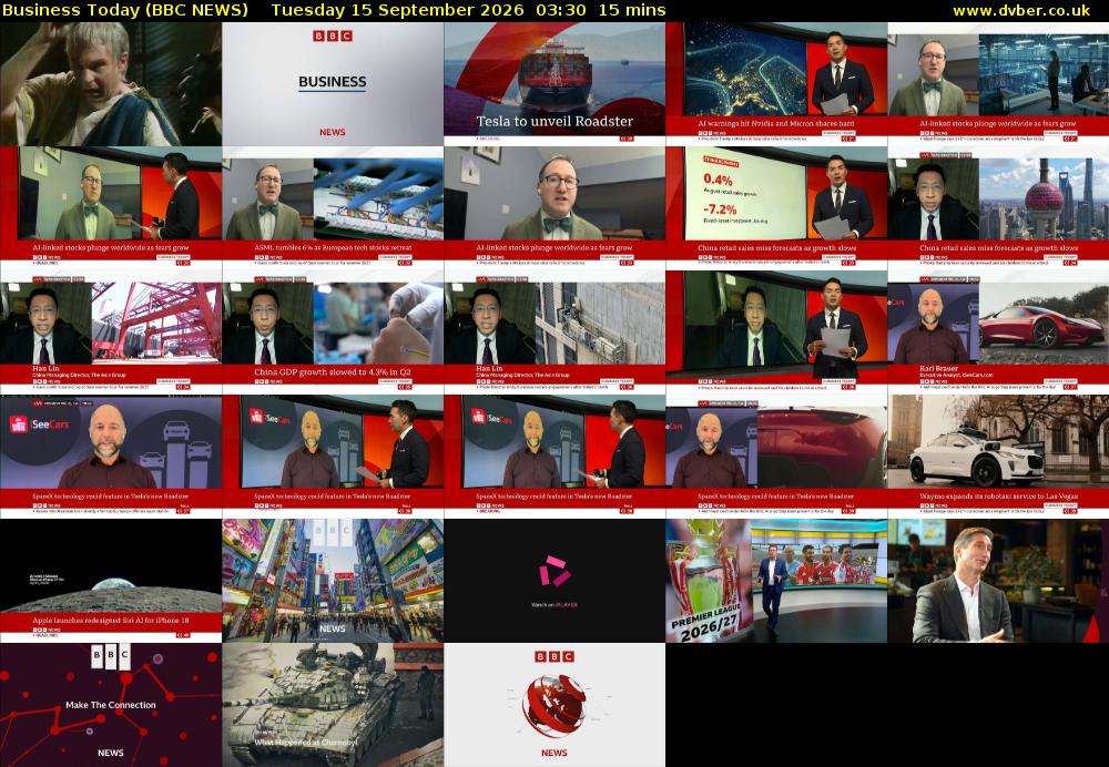 Business Today (BBC NEWS) Tuesday 15 September 2026 03:30 - 03:45