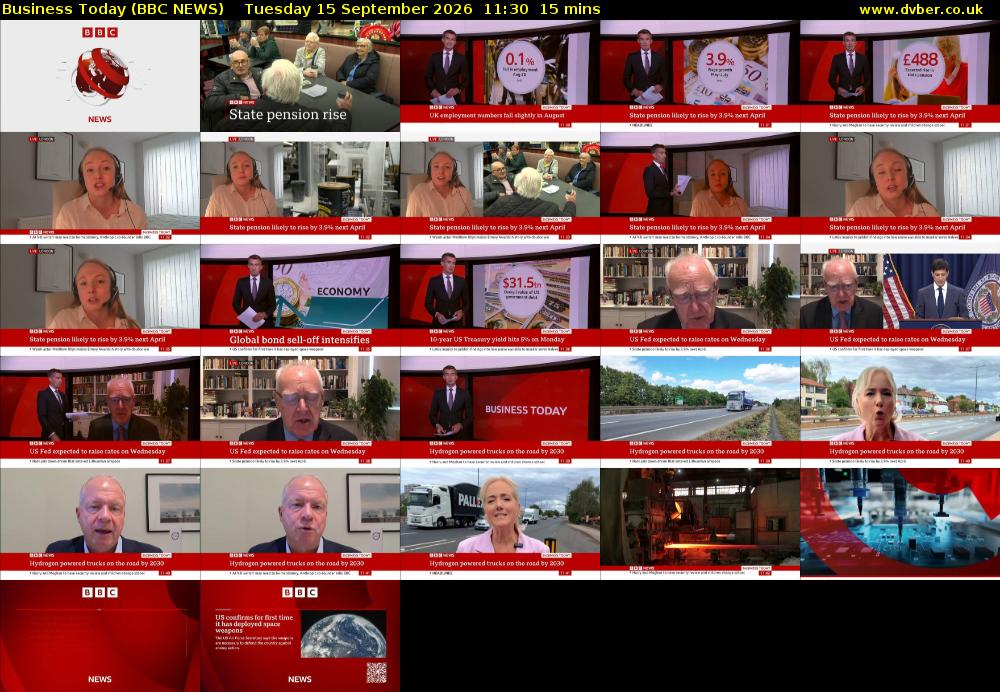 Business Today (BBC NEWS) Tuesday 15 September 2026 11:30 - 11:45