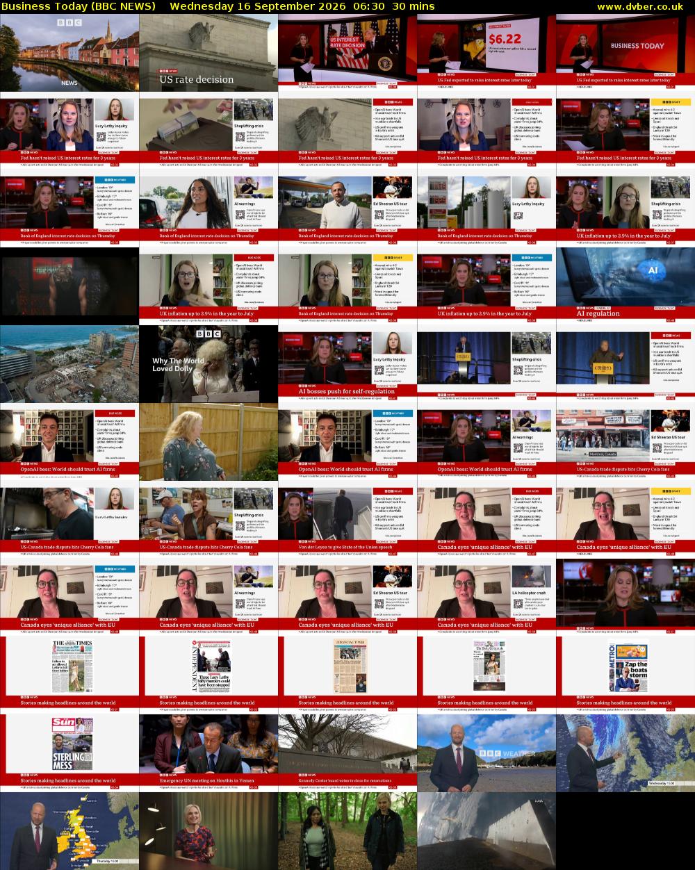 Business Today (BBC NEWS) Wednesday 16 September 2026 06:30 - 07:00
