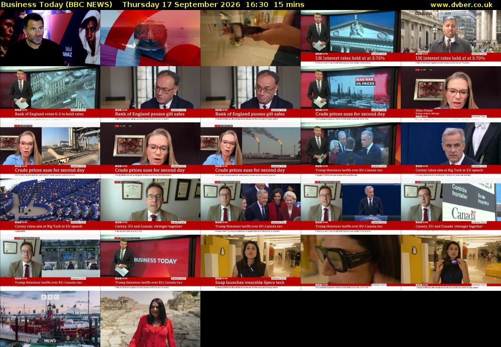 Business Today (BBC NEWS) Thursday 17 September 2026 16:30 - 16:45