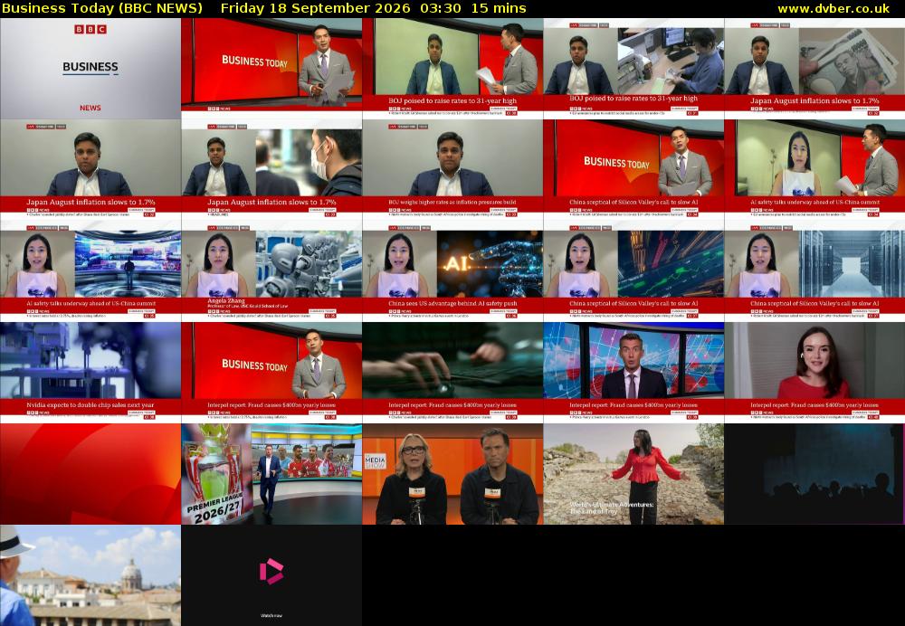 Business Today (BBC NEWS) Friday 18 September 2026 03:30 - 03:45