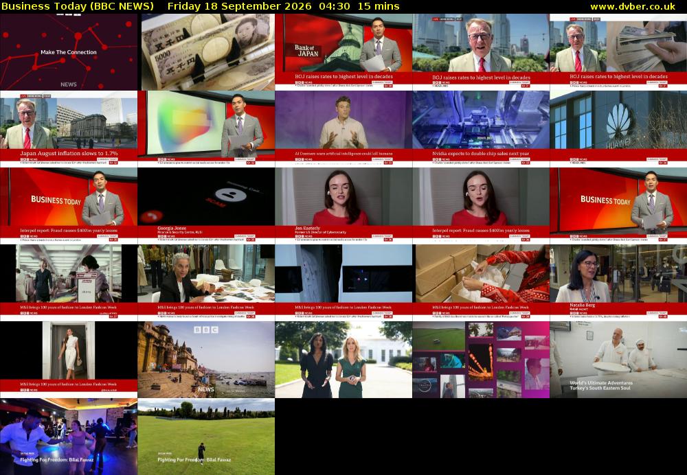 Business Today (BBC NEWS) Friday 18 September 2026 04:30 - 04:45