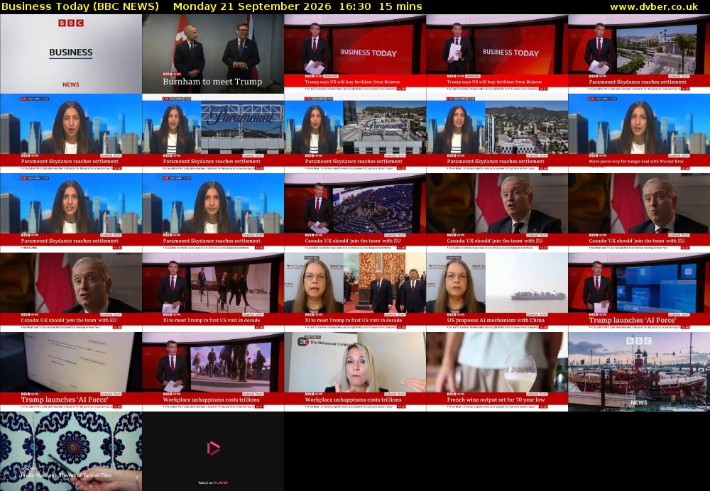 Business Today (BBC NEWS) Monday 21 September 2026 16:30 - 16:45