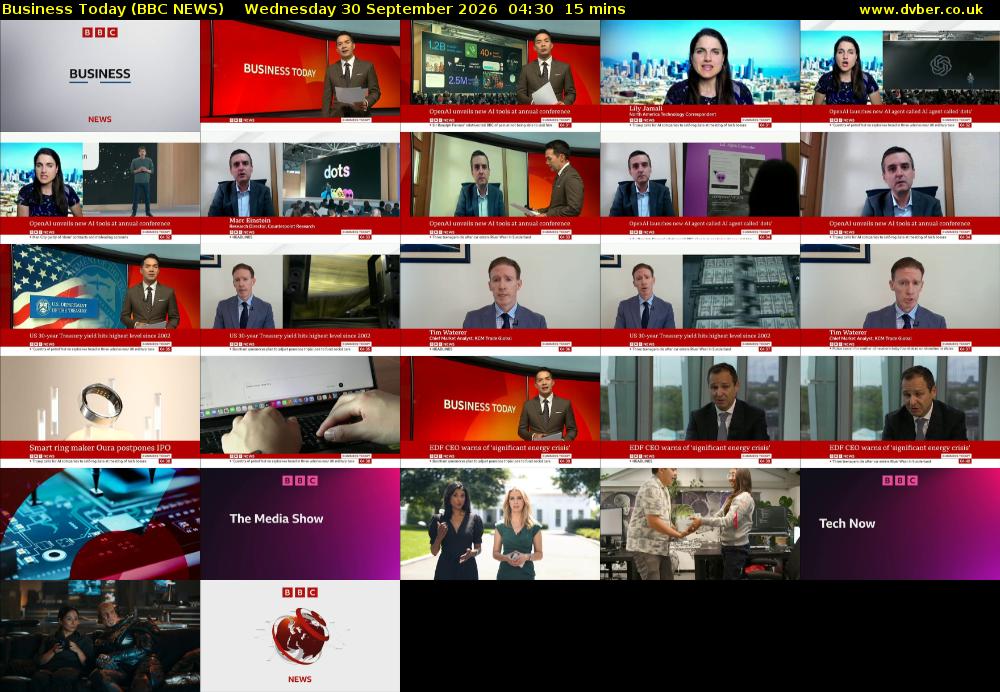 Business Today (BBC NEWS) Wednesday 30 September 2026 04:30 - 04:45