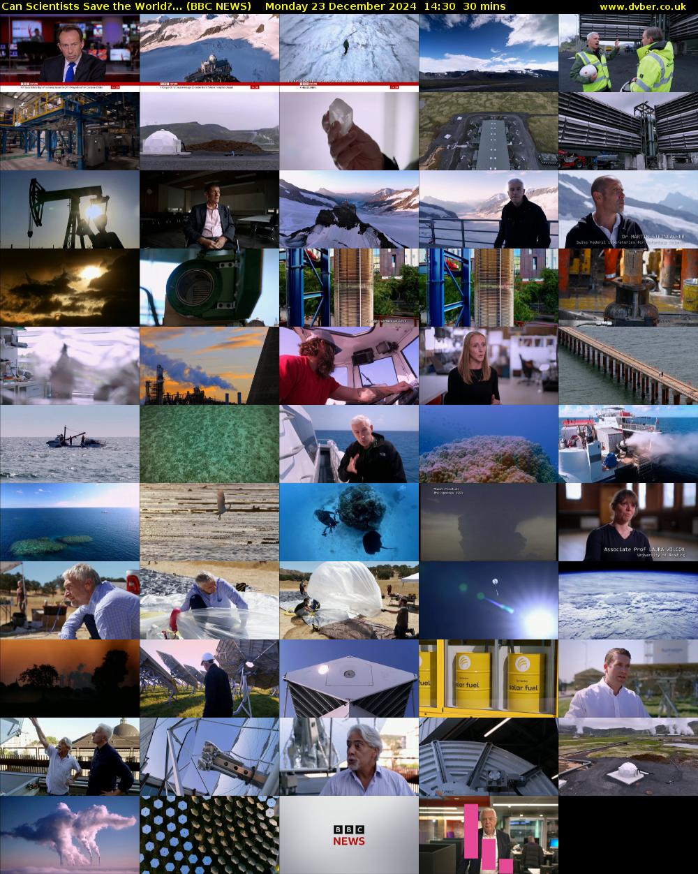 Can Scientists Save the World?... (BBC NEWS) Monday 23 December 2024 14:30 - 15:00