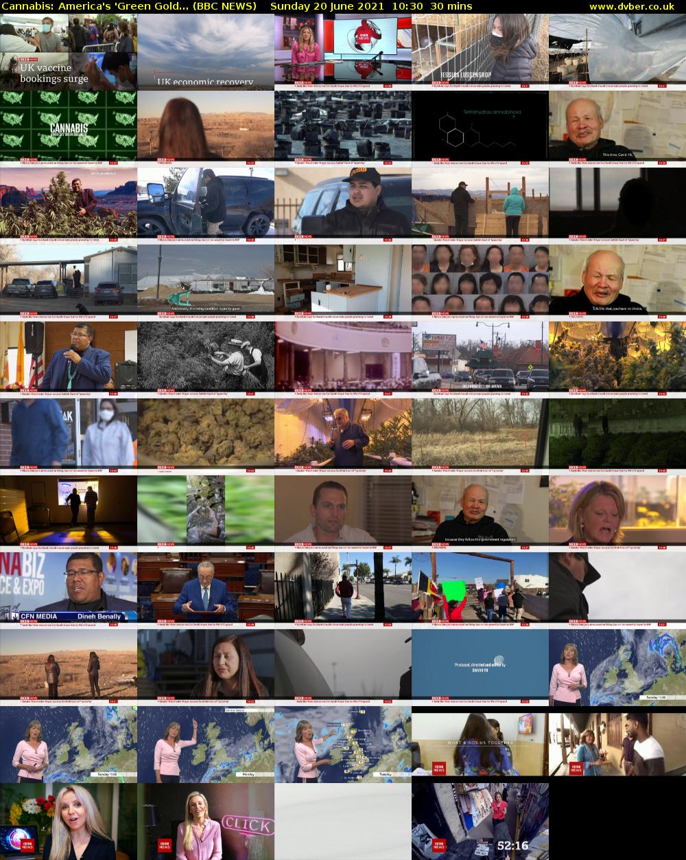 Cannabis: America's 'Green Gold... (BBC NEWS) Sunday 20 June 2021 10:30 - 11:00