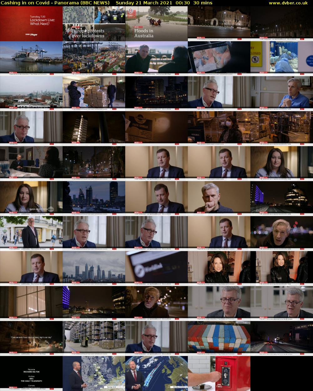 Cashing in on Covid - Panorama (BBC NEWS) Sunday 21 March 2021 00:30 - 01:00