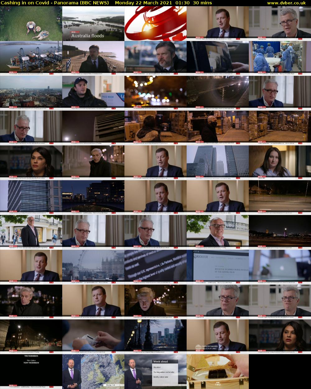 Cashing in on Covid - Panorama (BBC NEWS) Monday 22 March 2021 01:30 - 02:00