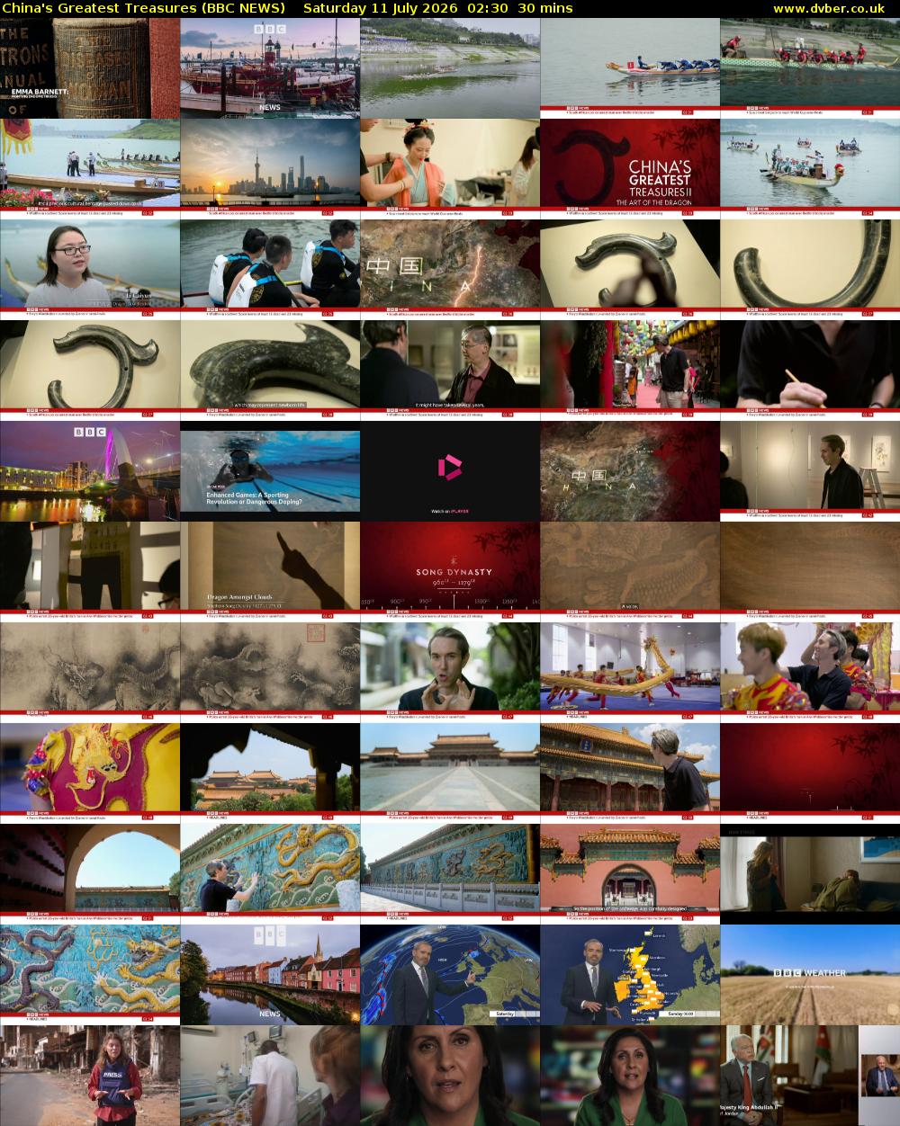 China's Greatest Treasures (BBC NEWS) Saturday 11 July 2026 02:30 - 03:00